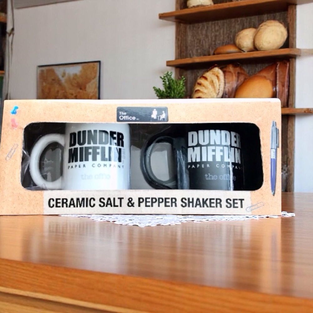 The Office Thunder Mufflin Paper Company Salt and Pepper Shakers